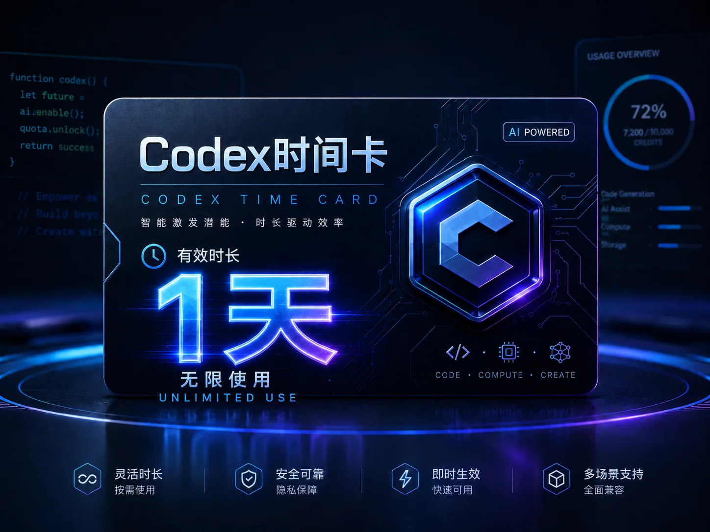 1 天无限额度卡