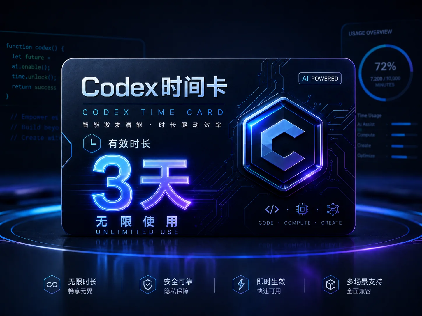 3 天无限额度卡